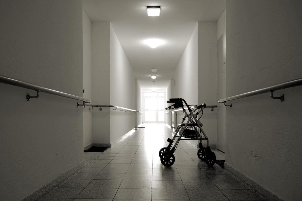 Sad corridor in nursing home